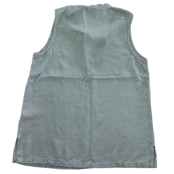 L'AGENCE Blouse Womens 0 Light Blue 100% Silk Sleeveless Studded Rhinestone - Picture 2 of 10